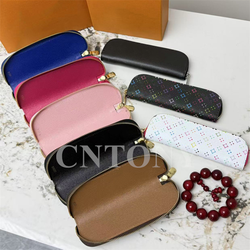 wholesale Vintage Leather Pencil Case School Office Stationery Bag Cowhide Fountain Pen Box Makeup Brush Pouch Holder