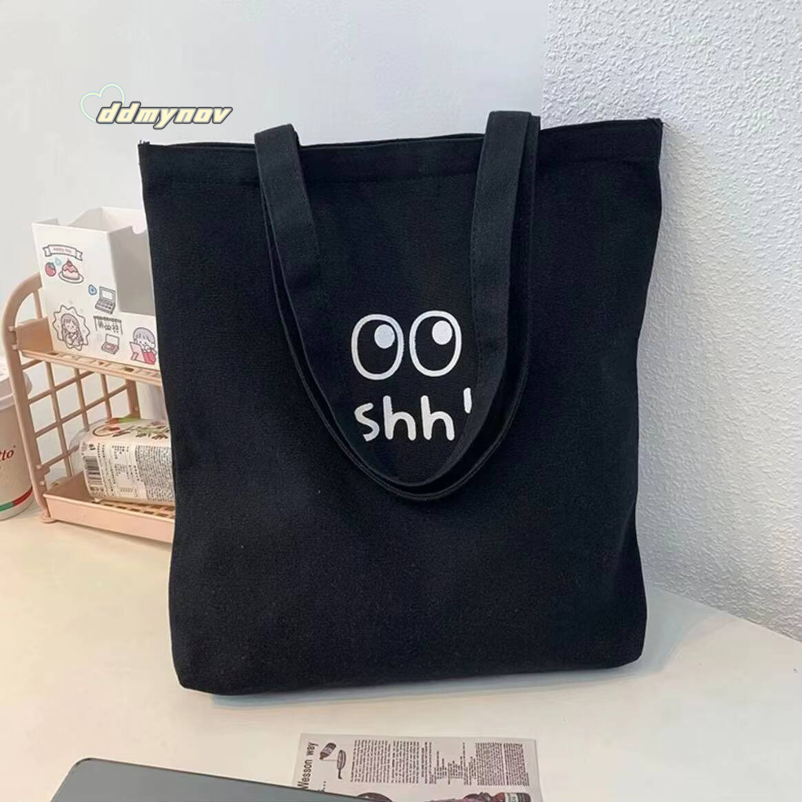 Simple Painting Large Capacity Canvas Handbag Daily Single Shoulder Bag ddmynov