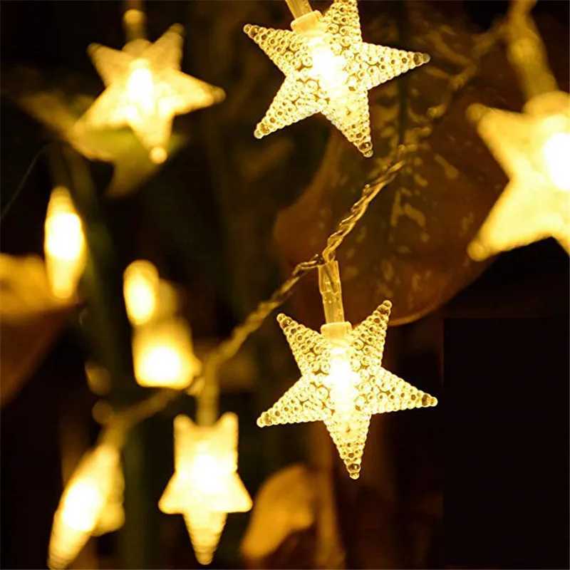 10/20/40/80 LED Star Light String Twinkle Garlands Battery Powered Christmas Lamp Holiday Party Wedding Decorative Fairy Lights XJ250612