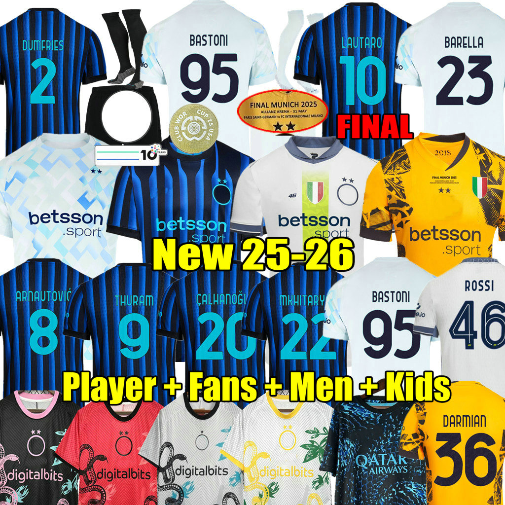 final 24 25 26 DIMARCO HOME THURAM soccer jerseys BARELLA MILANS Arnautovic AWAY Club Cup 2025 2026 third Men kids kit football shirt LAUTARO ZIELINSKI PAVARD