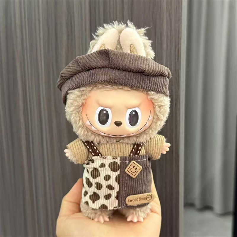Multiple Styles Labubu Apparel Designer Plush Doll 17cm Fashion Trendy Dolls Hat Only Clothes Clothing Set Accessories