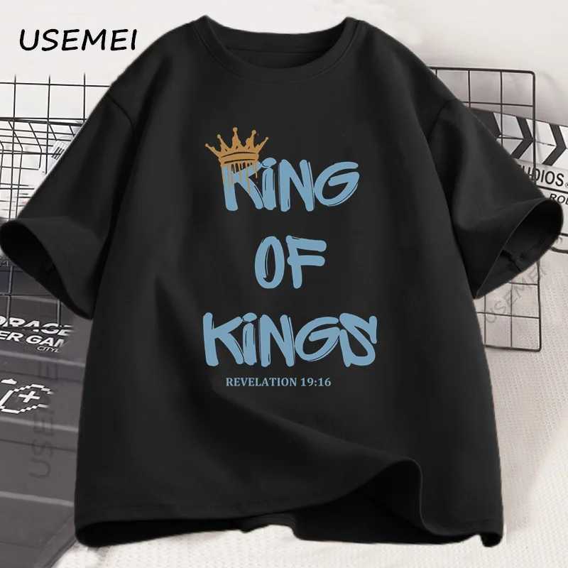 King of Kings T-Shirt Christian Clothing Religious Gift for Men Women Jesus Christ Streetwear Faith Cotton Short Sleeve Tees X250613