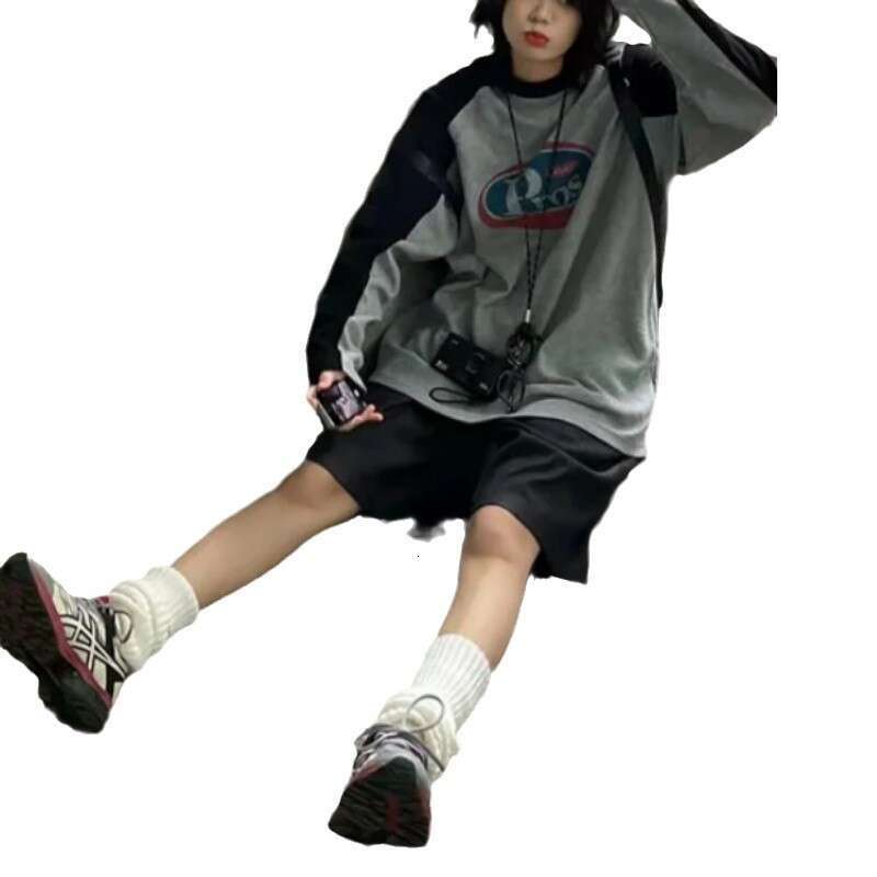 hoodie Women's Wear American Style Color Block Letter Hoodie For Women, Waffle Texture Loose Streetwear Couple Sweatshirt, Versatile Niche Trend 