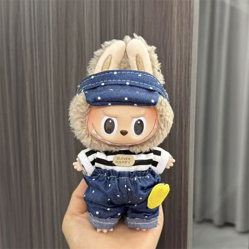 Multiple Styles Labubu Apparel Designer Plush Doll 17cm Fashion Trendy Dolls Hat Only Clothes Clothing Set Accessories
