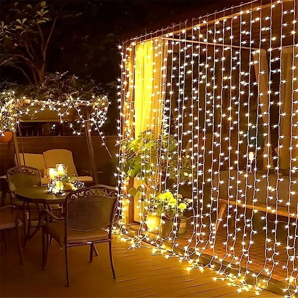 3M LED Curtain String Lights Fairy Decoration USB Holiday Garland Lamp 8 Mode For Home Garden Christmas Party New Year WeddingXJ250612