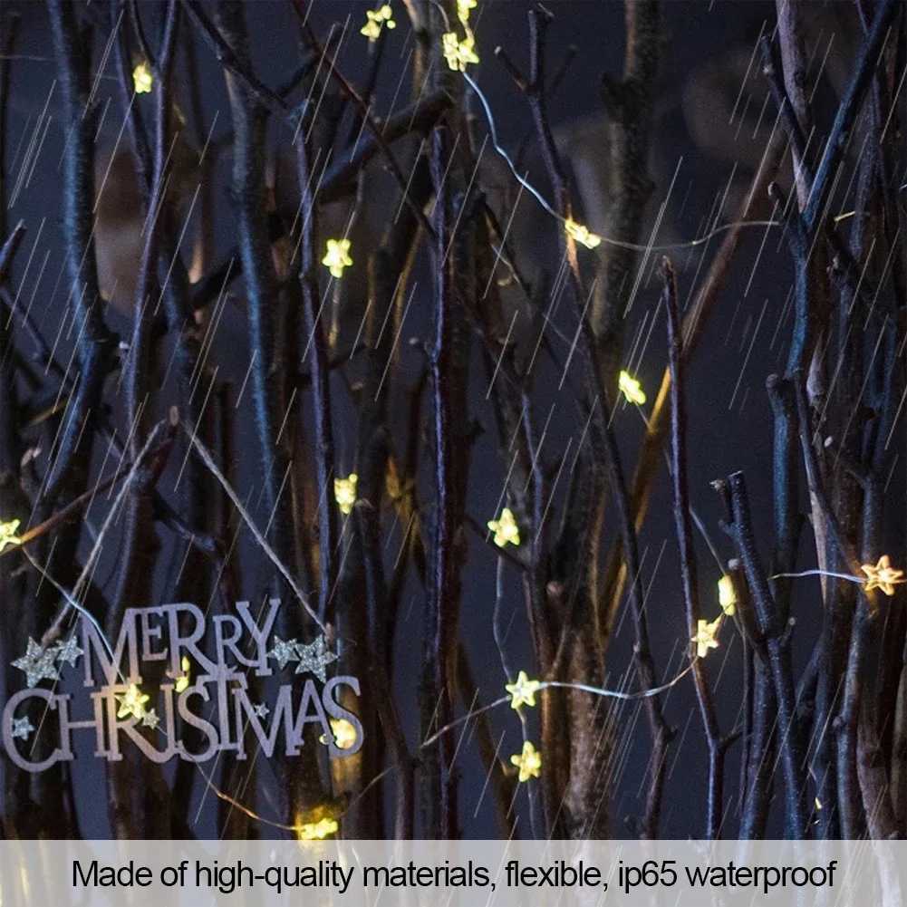 1/2/5M Star Copper Light String Room Decoration LED Fairy Lights Christmas Xmas Decorative Garland LED String Light AA Battery XJ250612