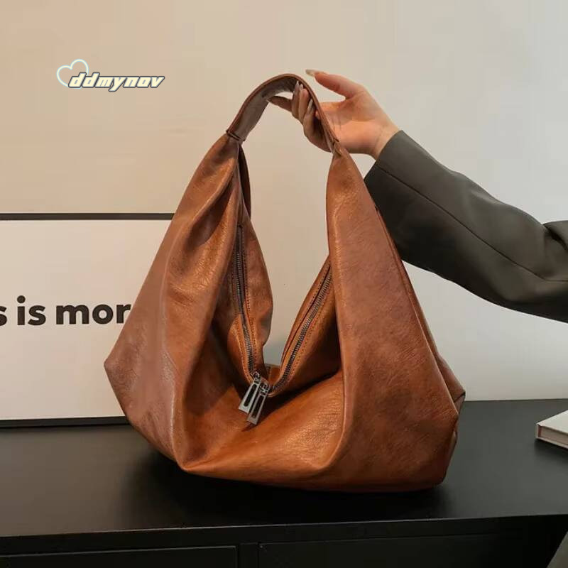 Big Black Shoulder Bags for Women Large Hobo Shopper Solid Color Quality Soft Leather Crossbody Handbag Lady Travel Tote Bag ddmynov