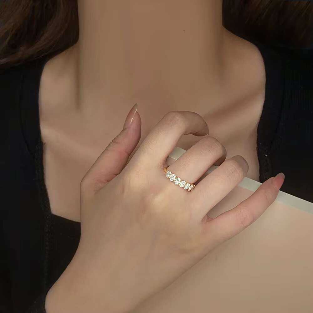 925 Silver Jewelry Yellow Gold Oval Cut Moissianite Diamond Wedding Ring Bling VVS Moissanite Eternity Rings for Women