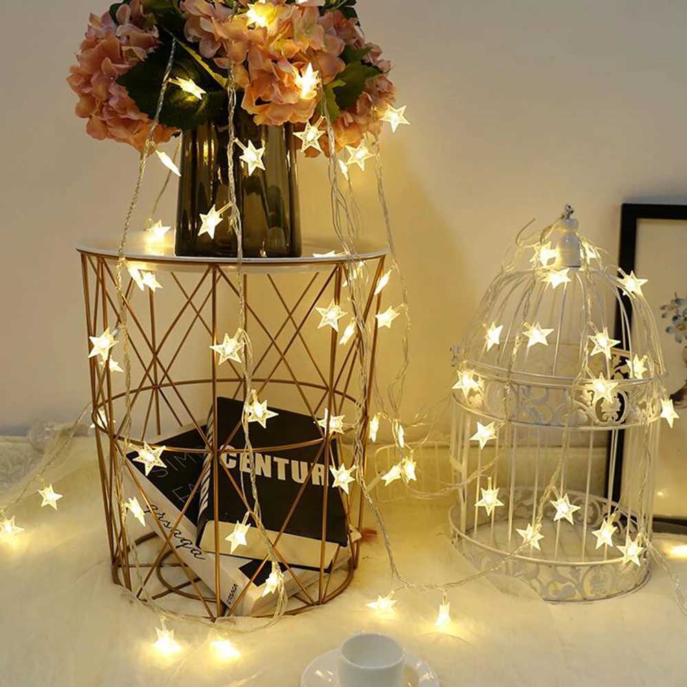 LED String Lights Outdoor Star Chain Lights Garland Lights Bulb Fairy Lights Party Home Wedding Garden Christmas Decor XJ250612