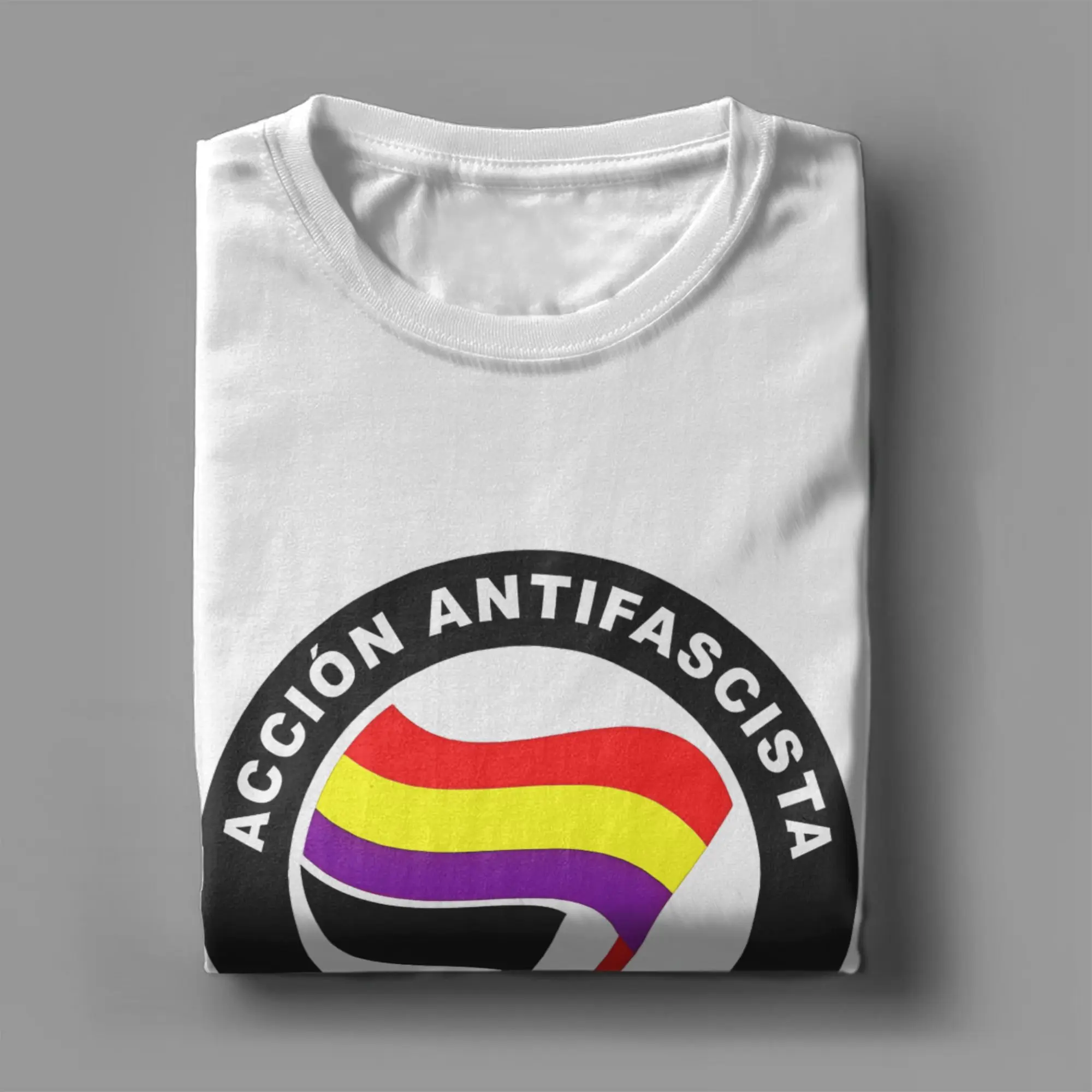 Antifascist Action Spanish Republic Designer T Shirts for Men Pure Cotton Cool T-Shirts O Neck Anti Fascist Tee Shirt Short Sleeve Tops 2025 New