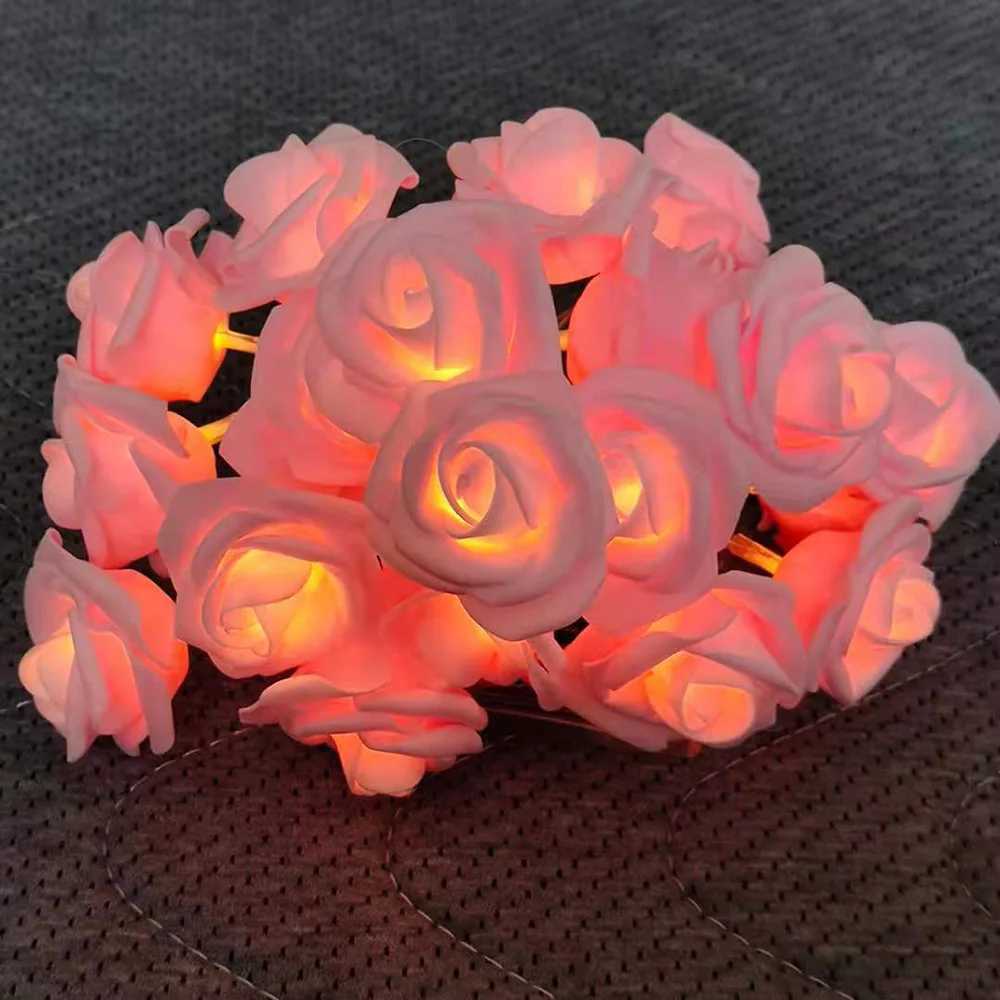 3M 20 LED Rose String Lights Battery Operated Flower Garland Fairy Lights Valentine Wedding Party Decoration Christmas LightsXJ250612