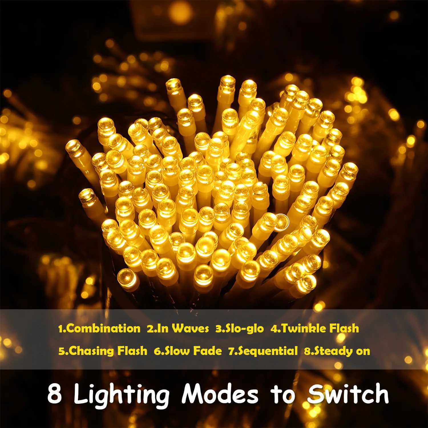 Outdoor Solar String Lights LED Garland Fairy Light Solar Powered Garden Decor Light for Patio Yard Tree Wedding Christmas Party XJ250612