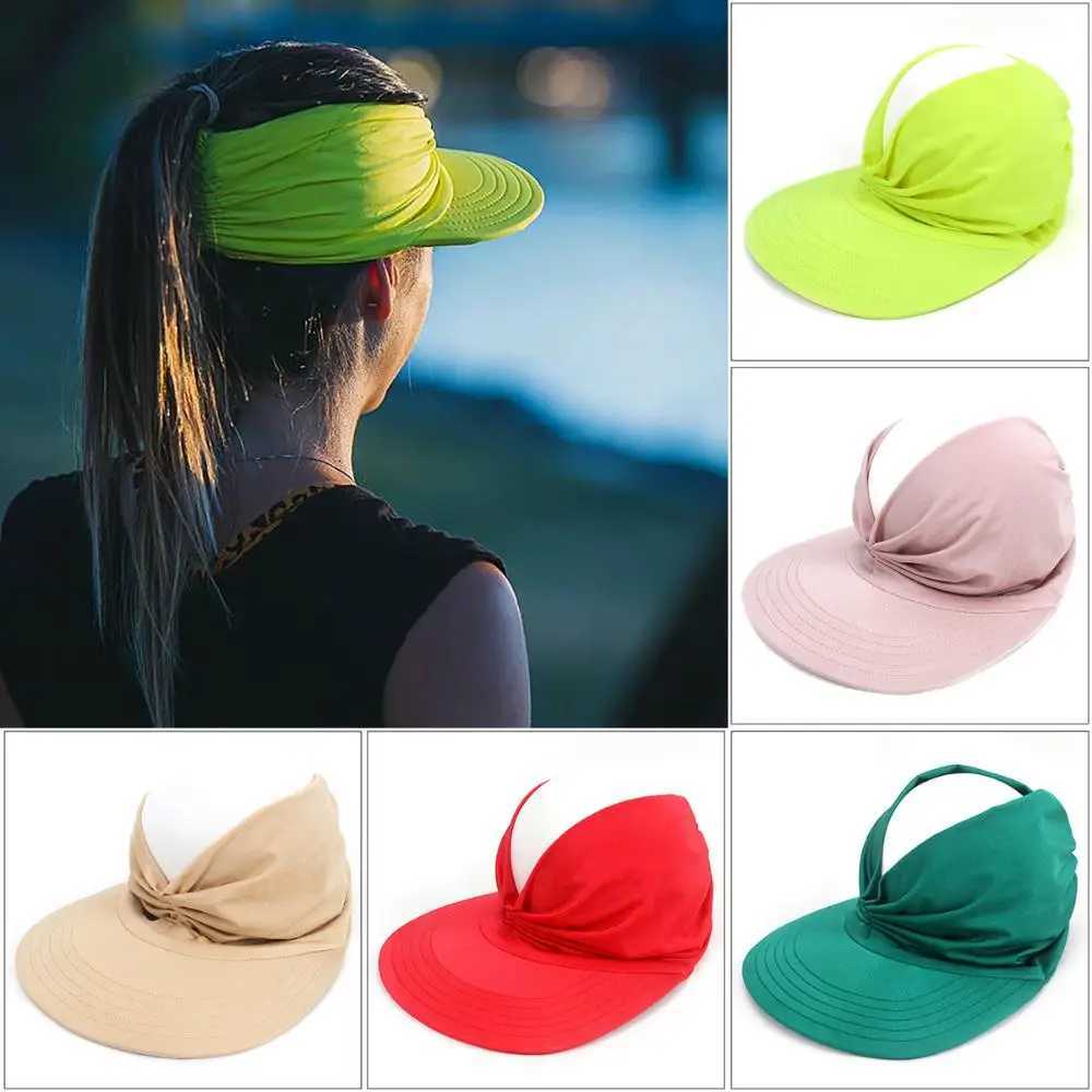 Summer Hat Women Sun Hat Elastic Hollow Cap Adjustable Summer Sport Cap Oversized Brim Sunhat Women U250613