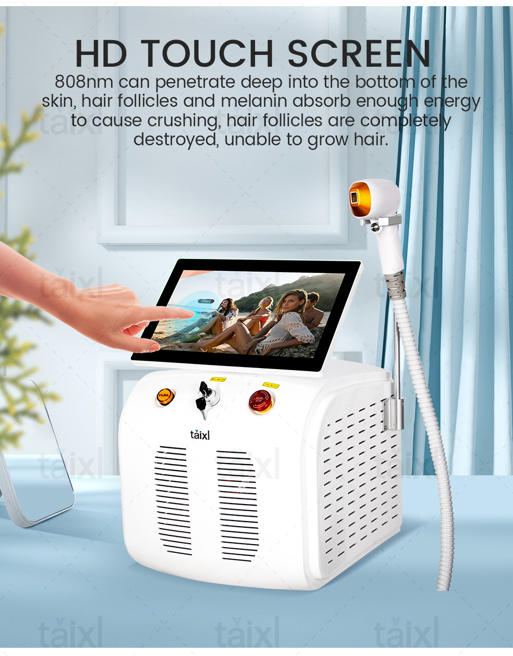 2025 New Professional 3500W High Power 808nm Diode Laser Hair Removal Machine 3 wavelength Ice Titanium Painless Epilator For Salon