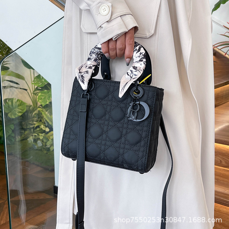 Designer Bag Fashion Bag Matte Princess Diana Bag Scarf Three Luxury High Quality Trendy Small Square Bag Trade Women Bag Trendy Bag Bags Luxury Bag