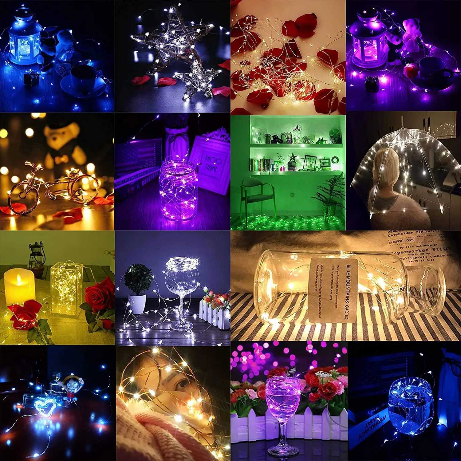 20 40LEDs Fairy Lights Battery Operated Copper Wire LED String Lights Waterproof for DIY Wedding Party Bedroom Christmas Decoration XJ250612