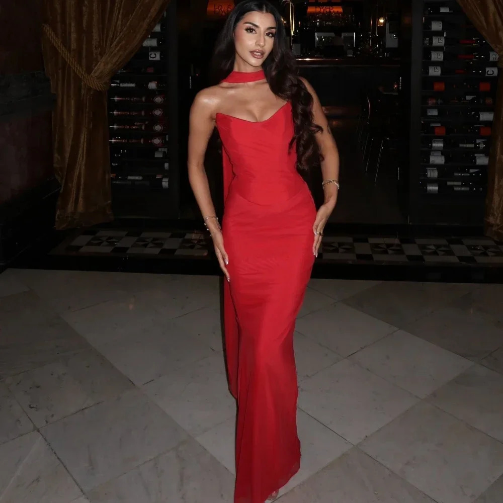 Suninheart Elegant Women 2 Piece Dress Set Strapless Bodycon Crop Top and Maxi Skirt Formal Wedding Guest Party Dress 250610