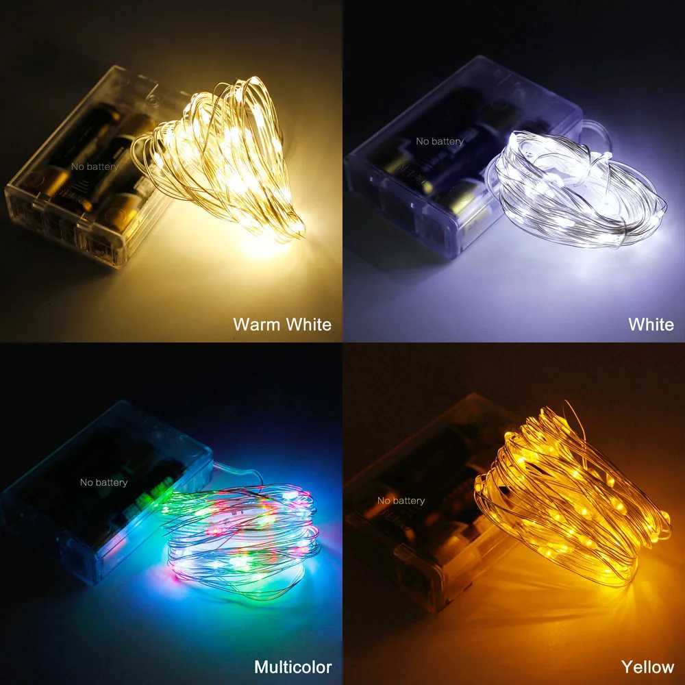 2M 5M 10M LED 3XAA Battery Operated Garland Festoon String Light Christmas Decoration 2022 for Party Wedding Holiday Fairy Light XJ250612