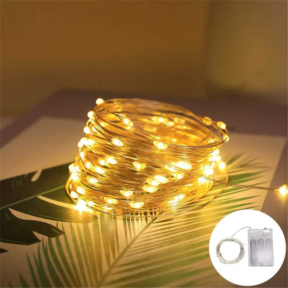 2/5/10M Copper Wire LED String Lights Holiday Lighting Fairy Garland for Wedding Birthday Halloween Party Decoration XJ250612