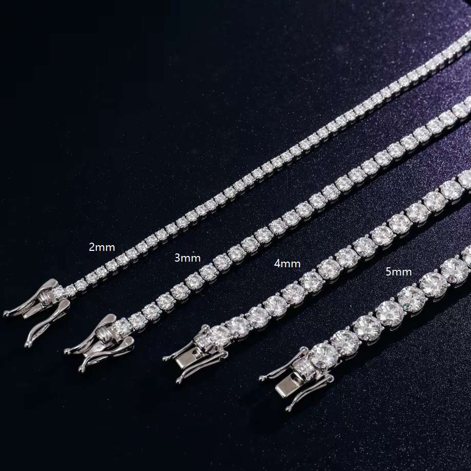 OACOCA Moissanite Tennis Bracelet 925 Sterling Silver GRA Moissanite Tennis Bracelet Tenis Bracelet Moissanite 2mm 3mm 4mm 5mm
