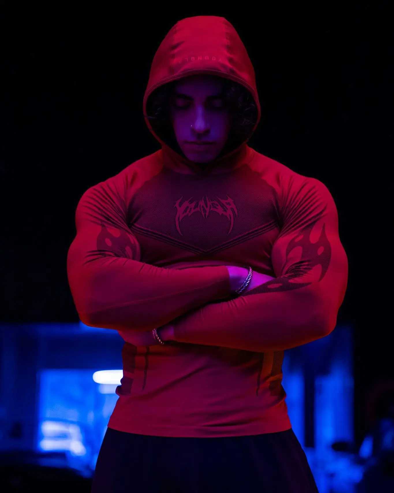 Warrior Tight Hoodie Jogger Gym Fitness Stretch Hoodie Training Coat Outerwear X250613