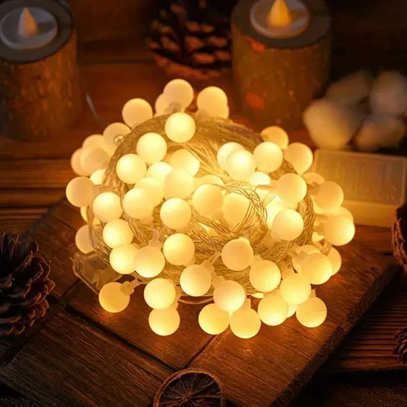 1pc Globe Ball String Light 10/20/40/80 LED Fairy Light Battery Powered For Home Bedroom Indoor Party Wedding Festival Decor XJ250612