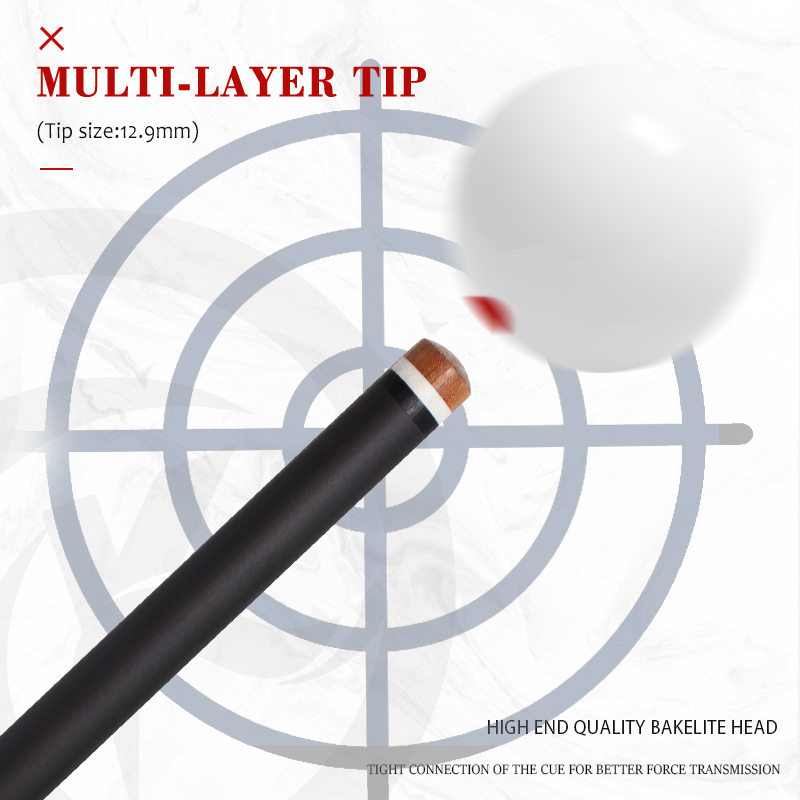 OKHEALING 1/2 Split Red Carbon Fiber Pool Cue Bakelite Tip 12.9mm Length 58in Weight Adjust 19~21oz Uni-loc or 3 Teeth Joint Billiard Cues Pool Game C