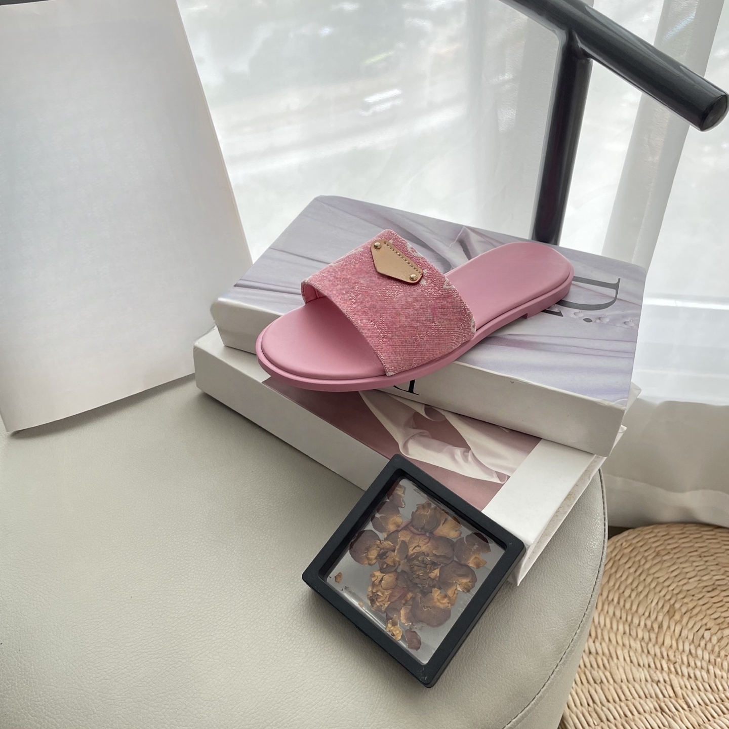 Fashion Womens Flat Canvas Printed Slippers Summer Beach Slides Open Toe Causal Shoes