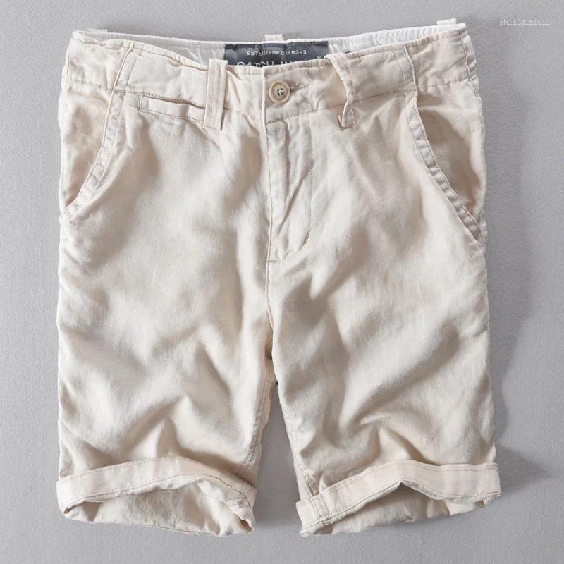 Men's Shorts Designer Brand Linen Beach Men White 5 Colors Mid-waist Loose Swimwear Board Bermudas For Casual Short 38