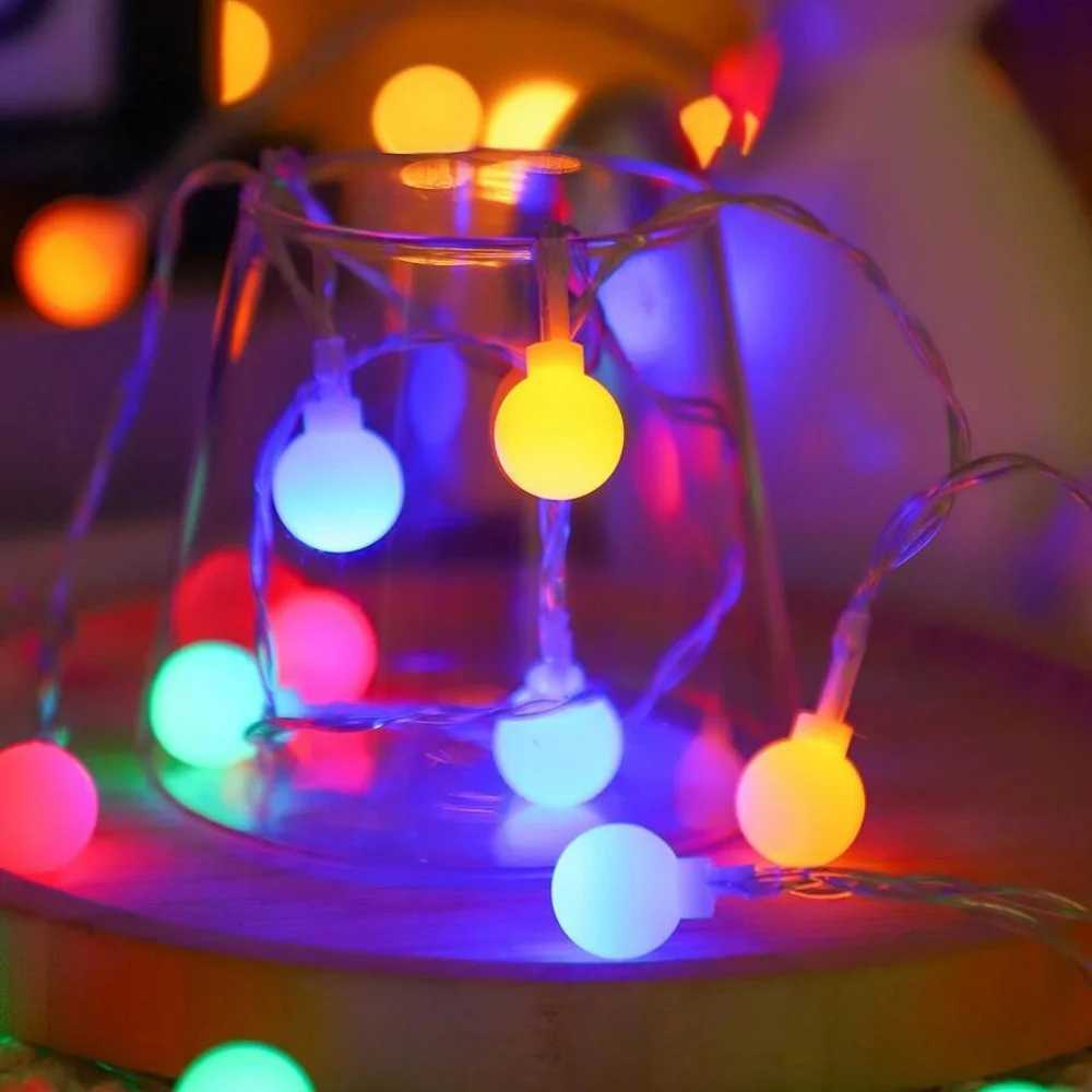 1PC 1.5M10LED/3M20LED small white ball battery box string light battery powered (without battery) used for tent party decoration XJ250612