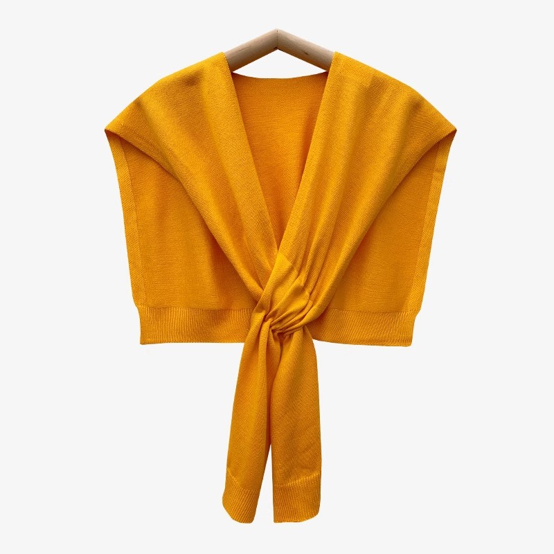 K1011 Green knitted shawl female Korean style outerwear waistcoat summer air-conditioned room shoulder neck shawl spring and autumn decorative collar