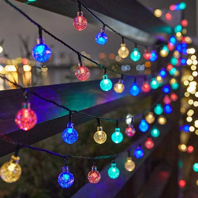 Outdoor LED Crystal Globe Light Solar Fairy Light Garden Light 5/7/12m Solar String Light for Christmas Wedding Party Decoration XJ250612