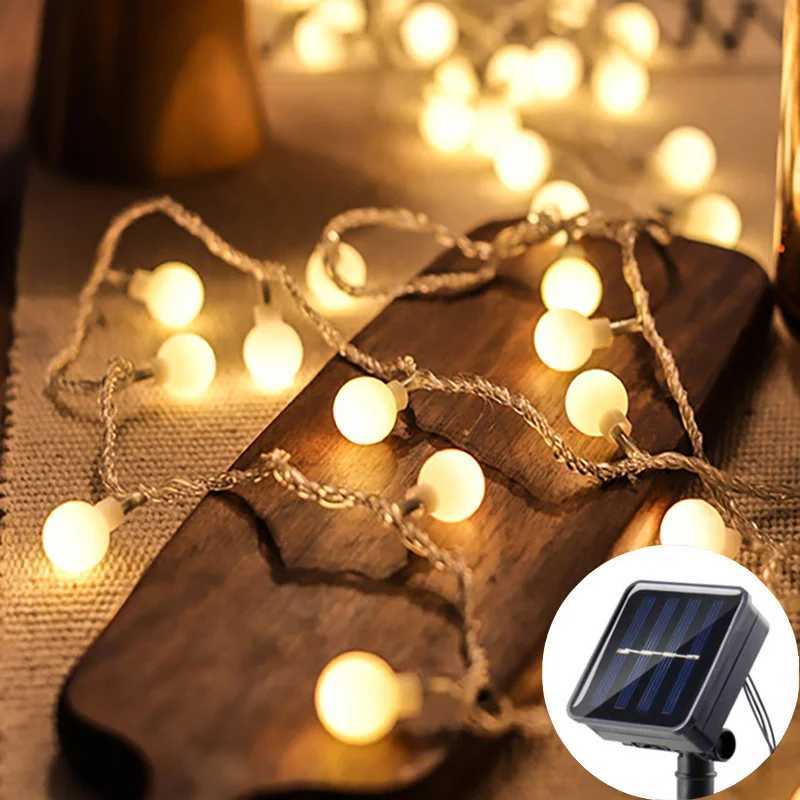 100LED Ball Garland Fairy Lights String Outdoor Lamp Christmas Lights Holiday Party Decoration Solar Light Outdoor Xmas XJ250612