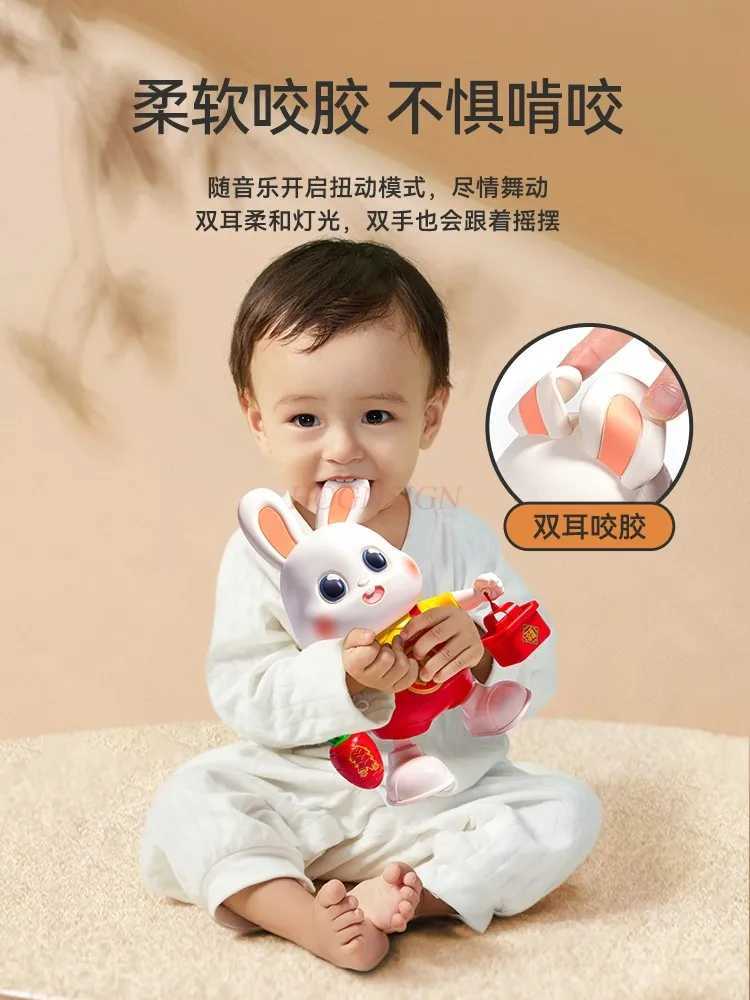 Electric Little Fu Rabbit Baby Toy Can Dance Childrens Head Up Practice Training L250612