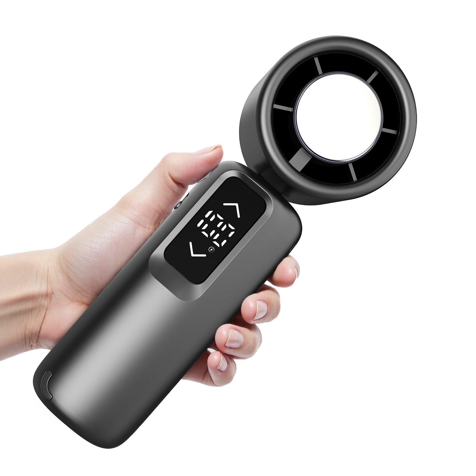 Portable Handheld Fan with LCD Display - 1-100 Speed Settings, 4000mAh Rechargeable Battery, Foldable Design for Travel, Outdoor & Office Cooling