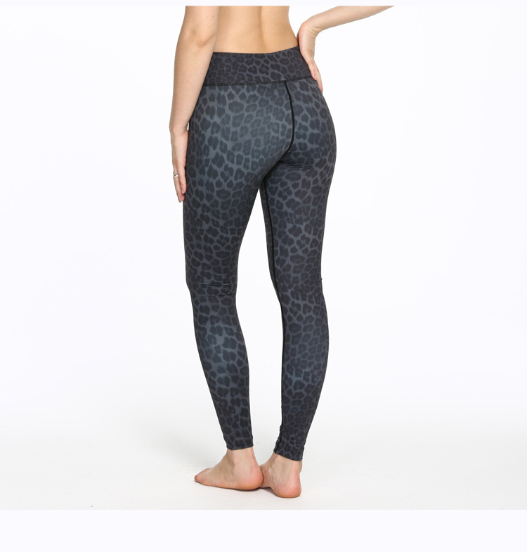 European and American foreign trade explosion leopard print yoga pants hip lift elastic sexy slim fit sports fitness running leggings
