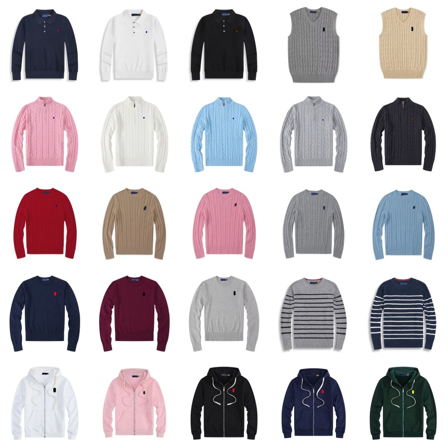 Sweater Men Designer Sweater Men Cardigan Quarter Zip Pullover Knitted Sweater Half Zip Small Horser Jumper Long Sleeve Casual Wool Uomo Chandail Fashion 20ss