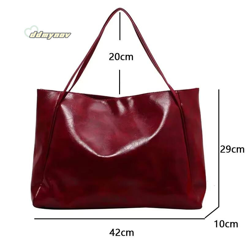 Women Tote Fashion Underarm Pouch Large Capacity Soft Pu Leather Shoulder Retro Crossbody Bag Casual Portable BucketBags ddmynov