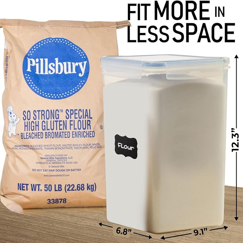 FreshSeal 2Pack Airtight Food Storage Containers 287 Oz (8.5L) Extra Large - BPA Free Kitchen & Pantry Organization Containers for Flour, Sugar, Cerea