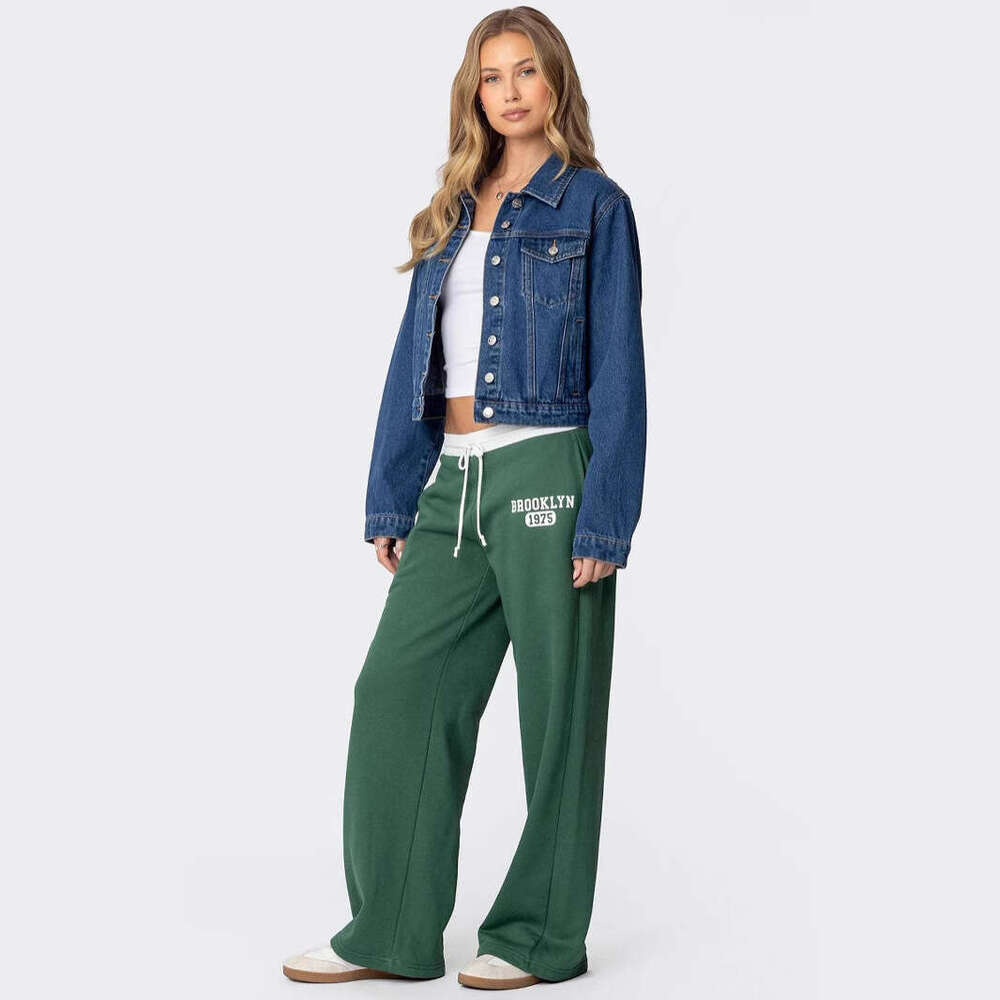 hoodie Women's Wear Ins Style Women's Solid Color Personality Street Y2k Loose Simple Casual Pants Sports Sweatpants jacket