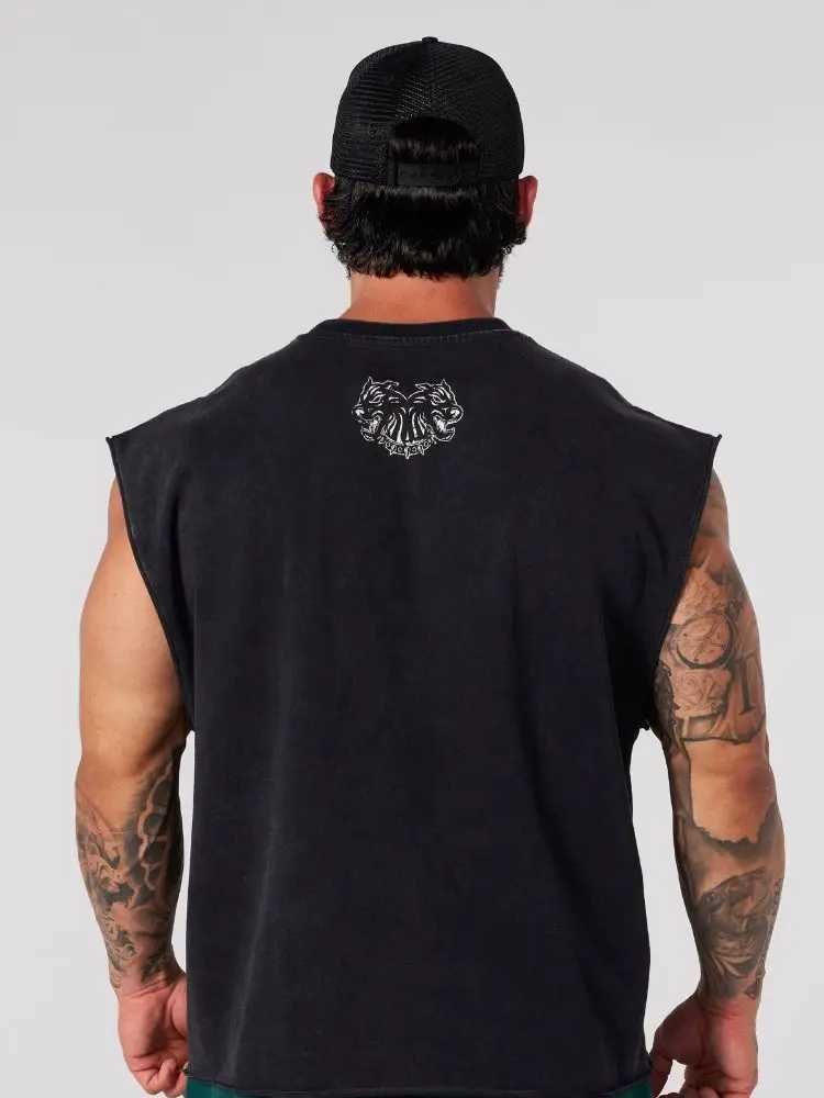 Summer New Mens Oversized fallow Sleeveless top Cotton Sports Fitness Short Sleeve Joggers Gym Running Training waistcoat X250613