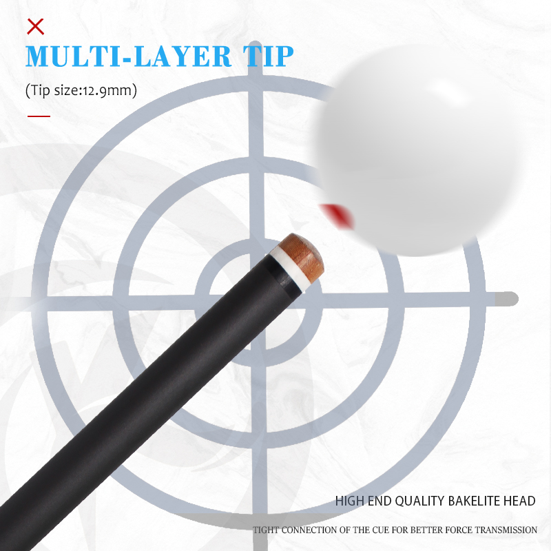 OKHEALING 1/2 Split Blue Carbon Fiber Pool Cue Bakelite Tip 12.9mm Length 58in Weight Adjust 19~21oz Uni-loc or 3 Teeth Joint Billiard Cues Pool Game 