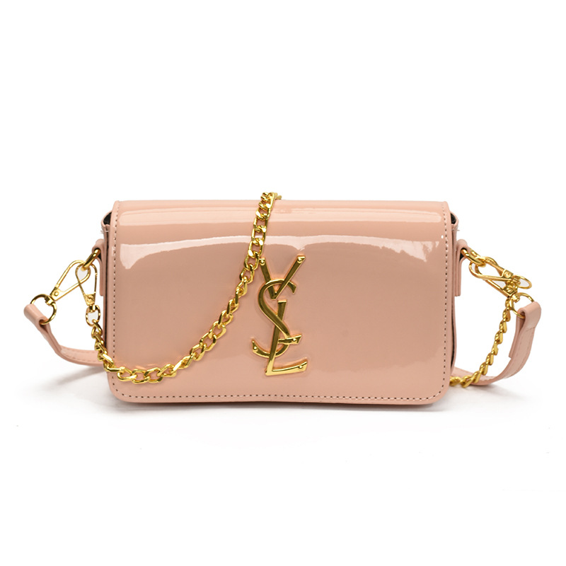Luxury Designer Bag Women's Textured Square Bag, Contemporary Minimalist Chain Accent Shoulder Bags