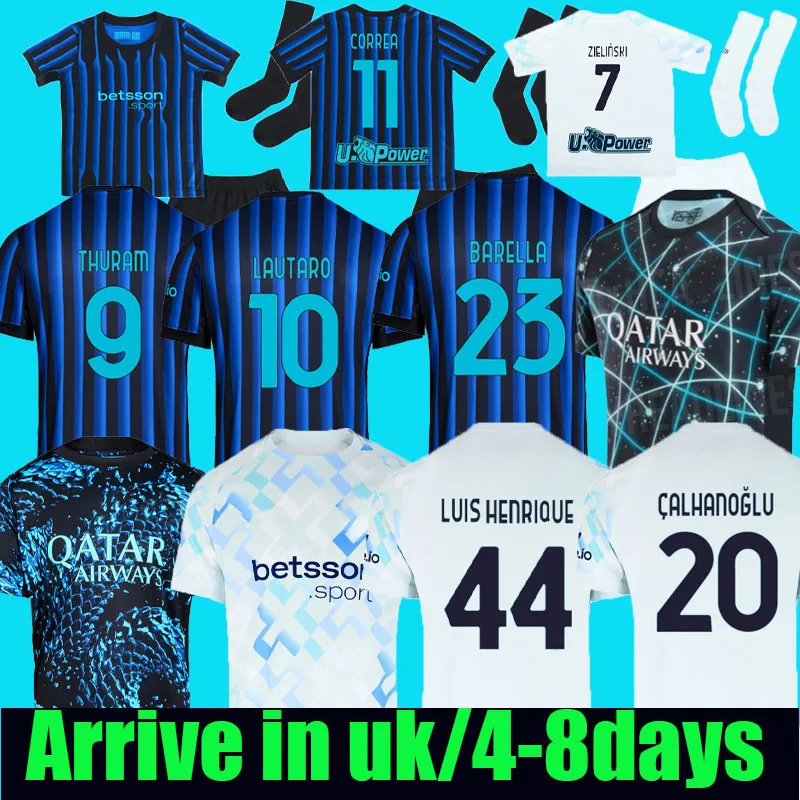 BARELLA soccer jerseys 24 25 26 LAUTARO TAREMI CORREA THURAM ARNAUTOVIC DIMARCO DUMFRIES Home away THIRD UNIFORMS football shirt 2024 2025 men kids kit
