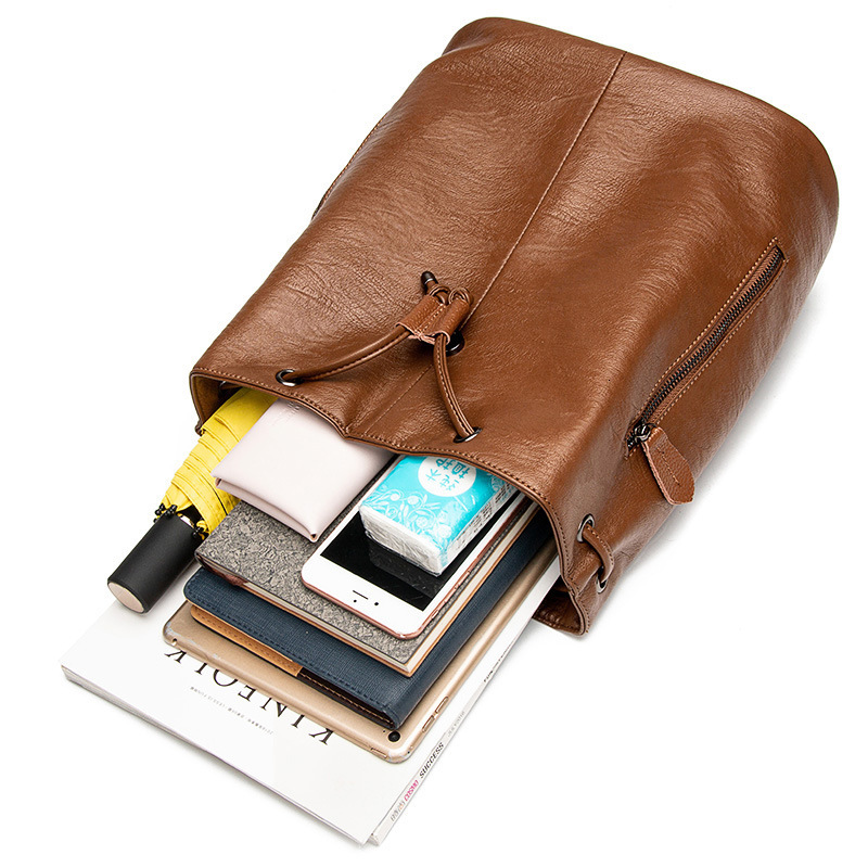 Free Shipping Versatile Niche Travel Drawstring Backpack Summer New Lightweight Women's Backpack Soft Designer Leather Luxury Trendy Bag