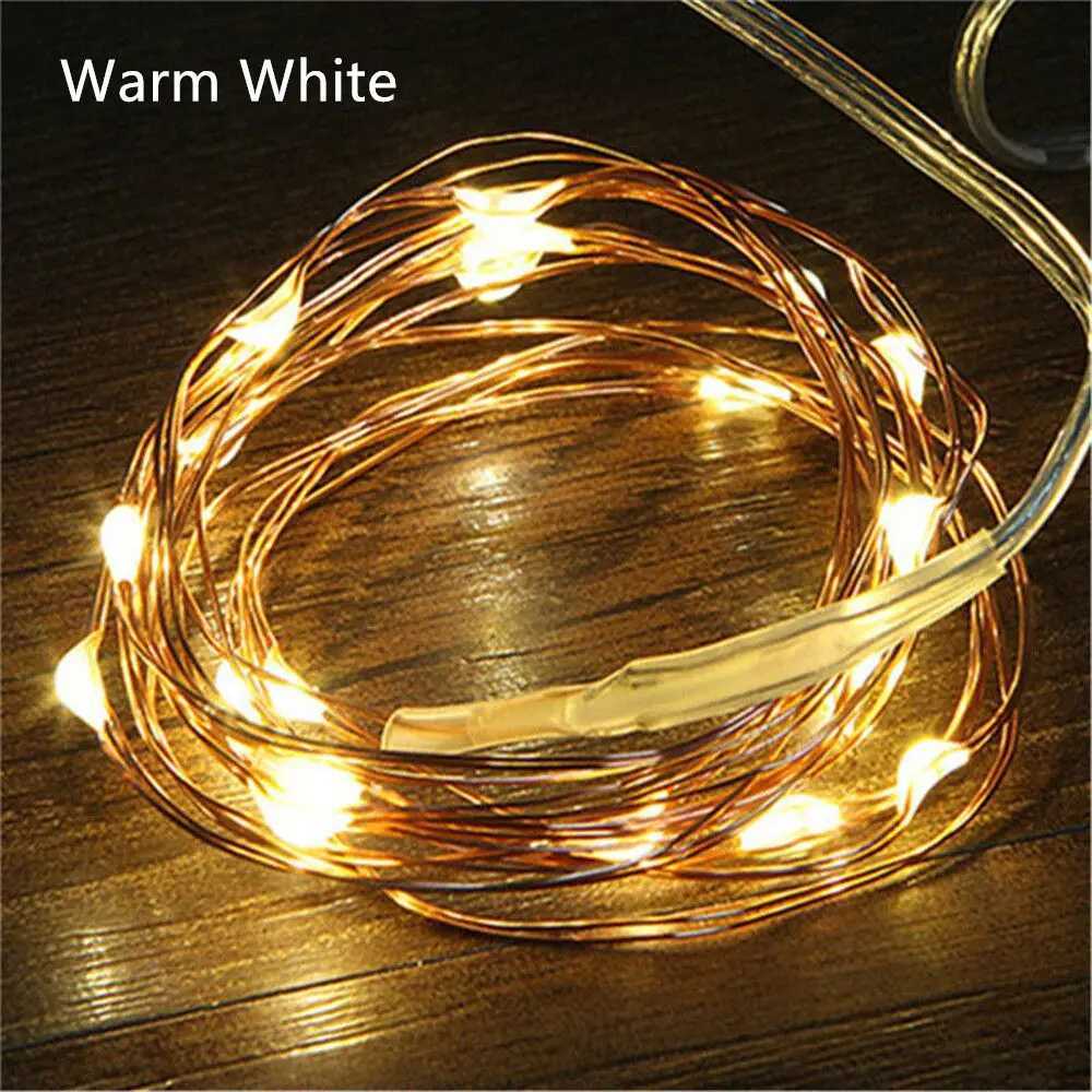 5M Copper Wire String Lights Battery Operated Christmas Garland Fairy Lights String Outdoor Garden Home Bedroom Party Decoration XJ250612