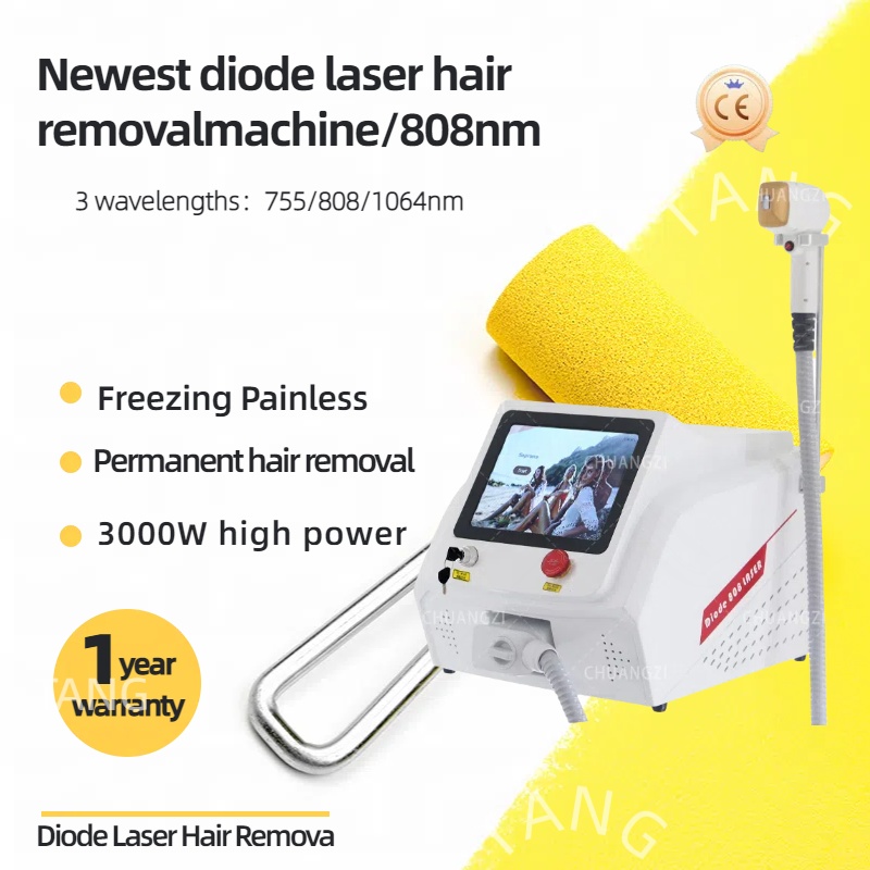 2025 Best Permanent Depilation Machine 808nm Diode Hair Removal Machine Professional 3wavelengths Painless Hair Removal Device