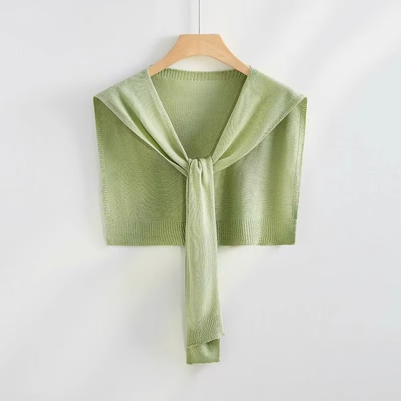 K1005 Korean spring and summer thin shawl outer wear knitted knotted shirt dress office decoration waistcoat small scarf