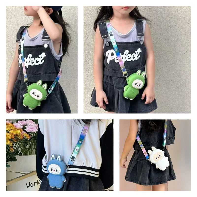 Labubu Monsters Silicone Wallet aron Mini Crossbody Labubus Portable Waterproof Storage Shoulder Bag Kids Gifts Free shipping