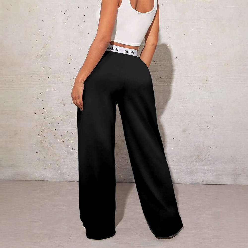 hoodie Women's Wear Autumn Winter New Letter Print Casual Loose Wide-Leg Sports Fashion Floor-Length Pants jacket